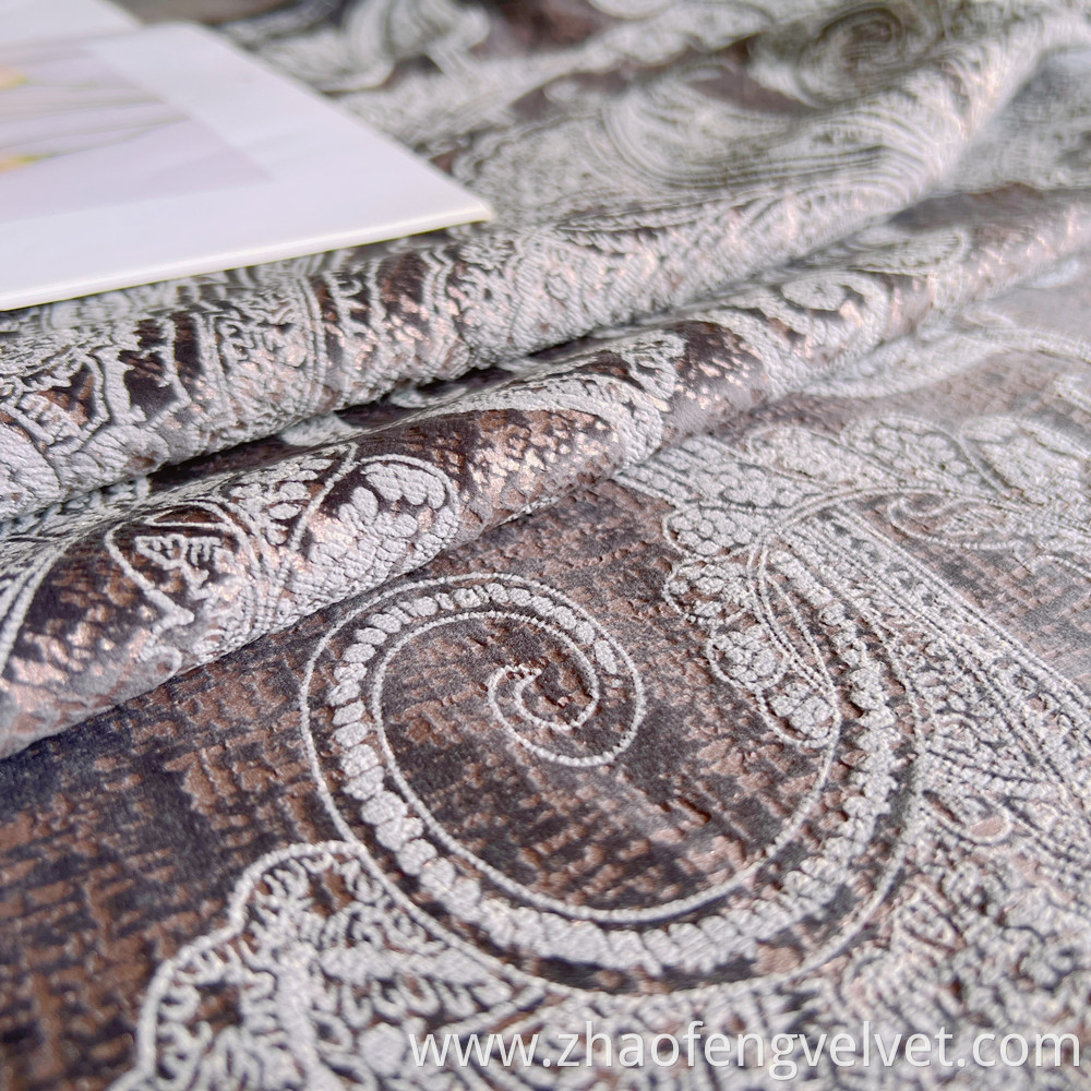 Foil Print Velvet Fabric Curtain